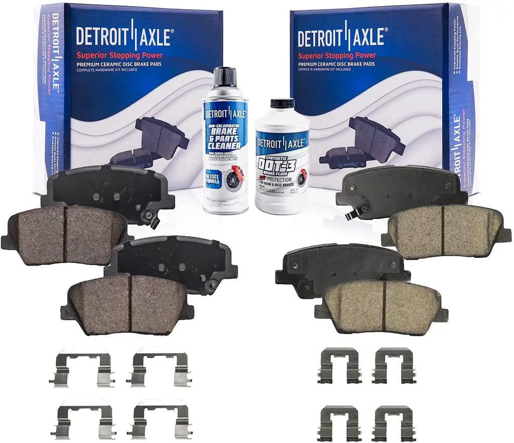 for Pads 11-14 Fe, Rear Detroit Santa Kia Replacement 4 2011 2013 and 2014 Axle 2010-2012 - 2010 Brake Front Brake Sorento, Hyundai Pads Ceramic 2012