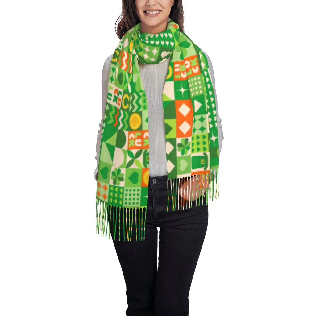 Feel Patrick's St Wrap Scarf Scarves Cashmere Bingfone Shawl Winter Art Women Warm Soft For Day6 Elegant Print Gifts- Large