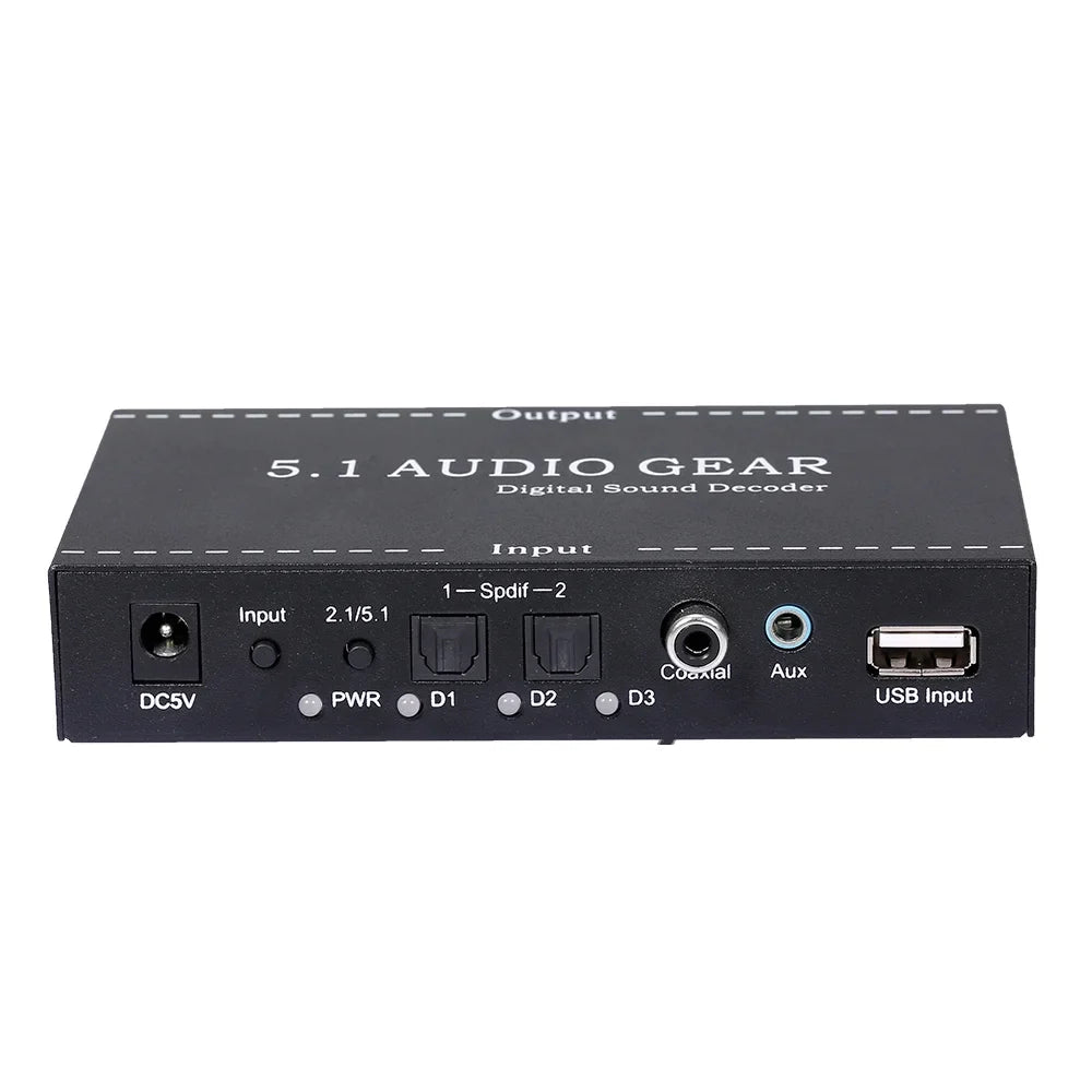 5.1 Sound Plug 3.5mm NK-A6L Digital Gear Walmeck Converter Decoder Audio Output Audio Audio Dolby AC-3 Replacement for Digital