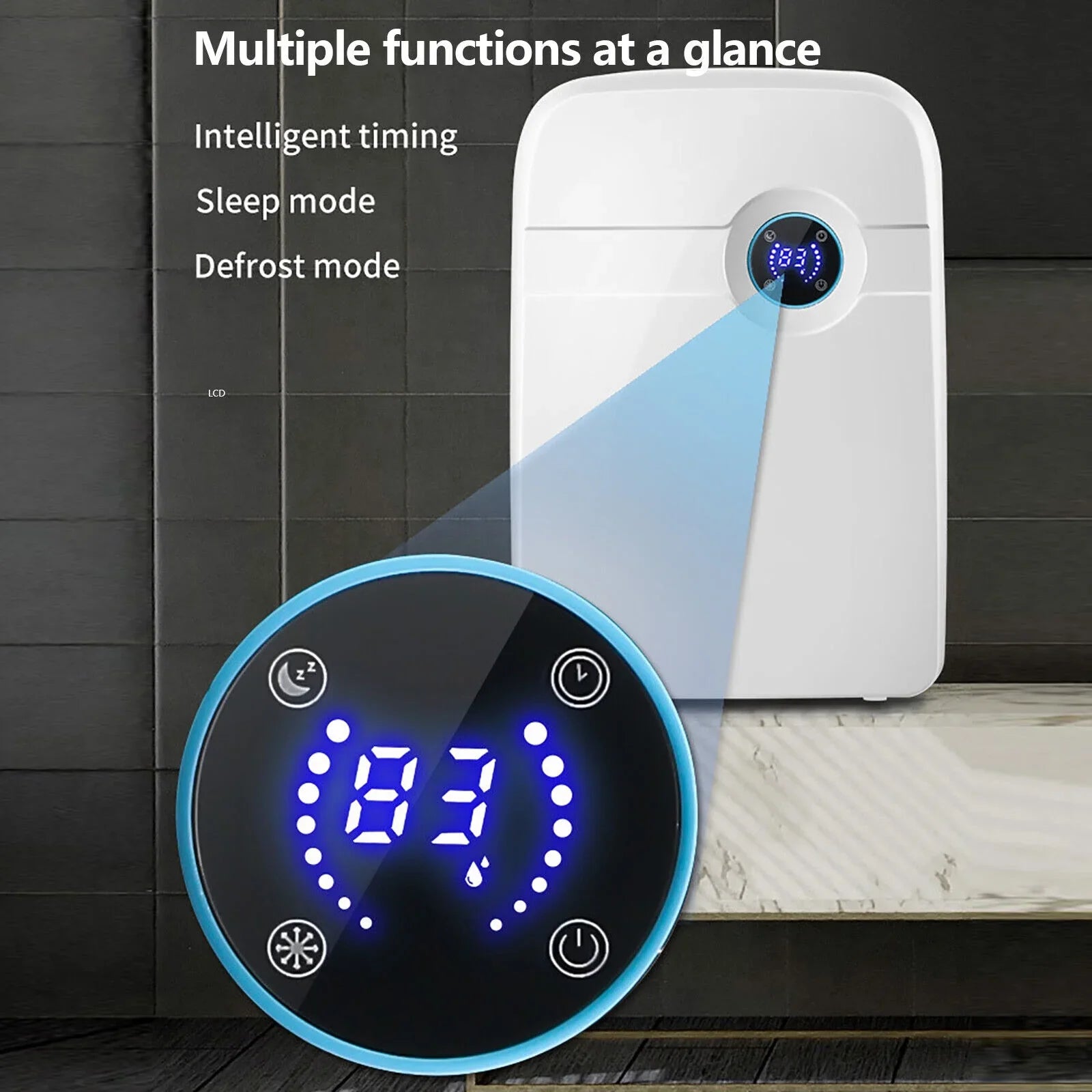 Dryer Water Compact Moisture Tank Hose MIni Caravan Dehumidifier RV Bedroom 2.5L ZhdnBhnos w/ Drain Portable Garage for