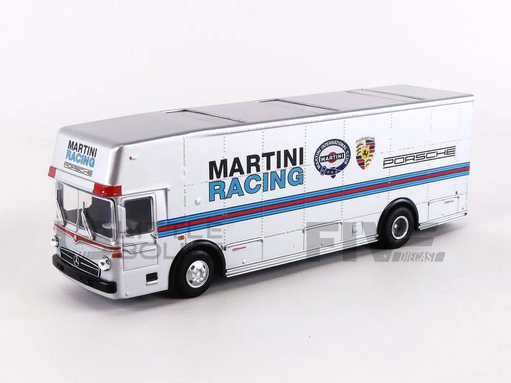 Stripes Diecast Schuco 1/64 Mercedes Transporter "Martini Race with Car Racing" Silver by Model Benz