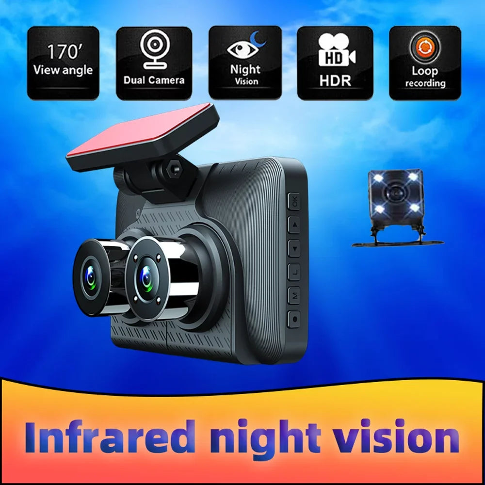 Rearview 4in Car Cameras Ametoys Recording Angle Mirror Safety Clear Car Recorder 3 Auto Wide Driving Recorder Dash Car Video Cam