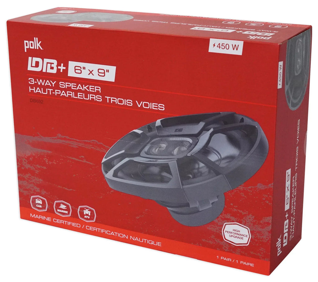 DB692 Audio Car 6X9" Marine/ATV/Motorcycle/Boat Speakers+Headphones 2) Polk 450w