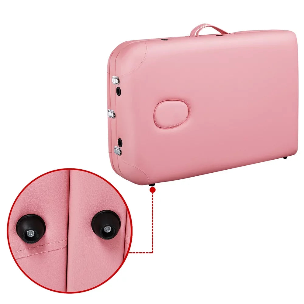 Pallet, Portable Couch, Table 3-Fold Alloy Equipment, Backrest/Headrest/Armrest/Hand Salon Pink 84'' Bed, Massage with Yaheetech Adjustable Spa Massage Bed Massage