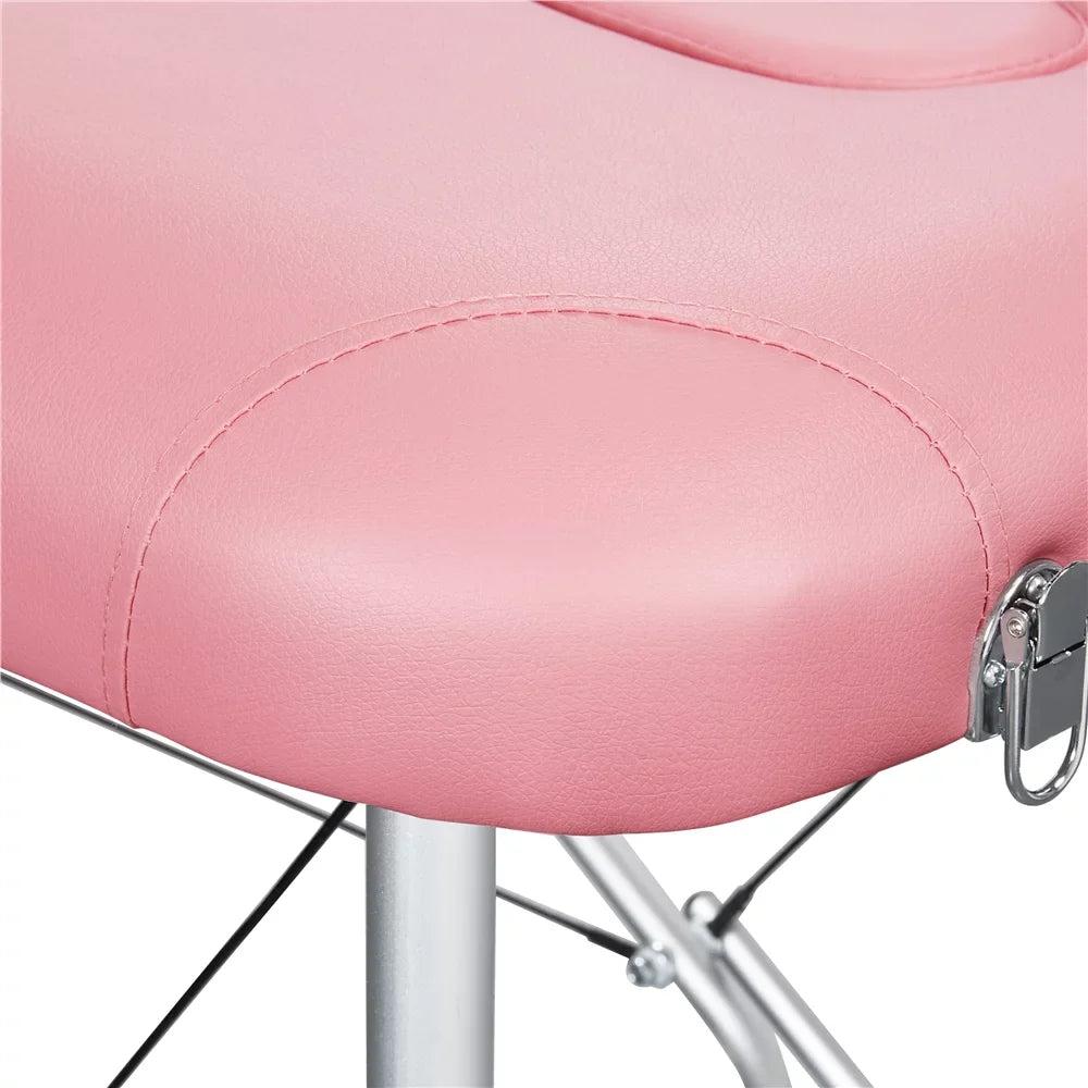 Pallet, Portable Couch, Table 3-Fold Alloy Equipment, Backrest/Headrest/Armrest/Hand Salon Pink 84'' Bed, Massage with Yaheetech Adjustable Spa Massage Bed Massage