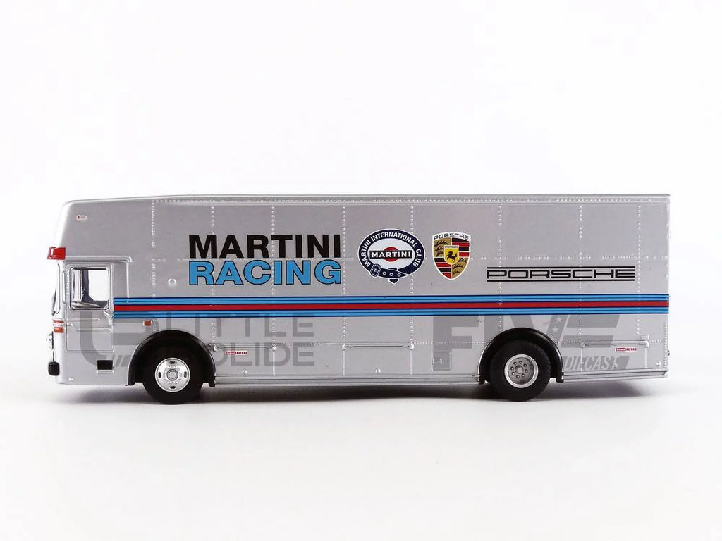 Stripes Diecast Schuco 1/64 Mercedes Transporter "Martini Race with Car Racing" Silver by Model Benz