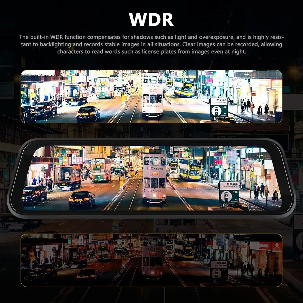 and Mirror Cam, Camera, 1440P Parking Vision, Free Night 2.5K Card View Dash WiFi, 10" 32GB Rear Mirror 1080P Camera Front Assistance, Rear with
