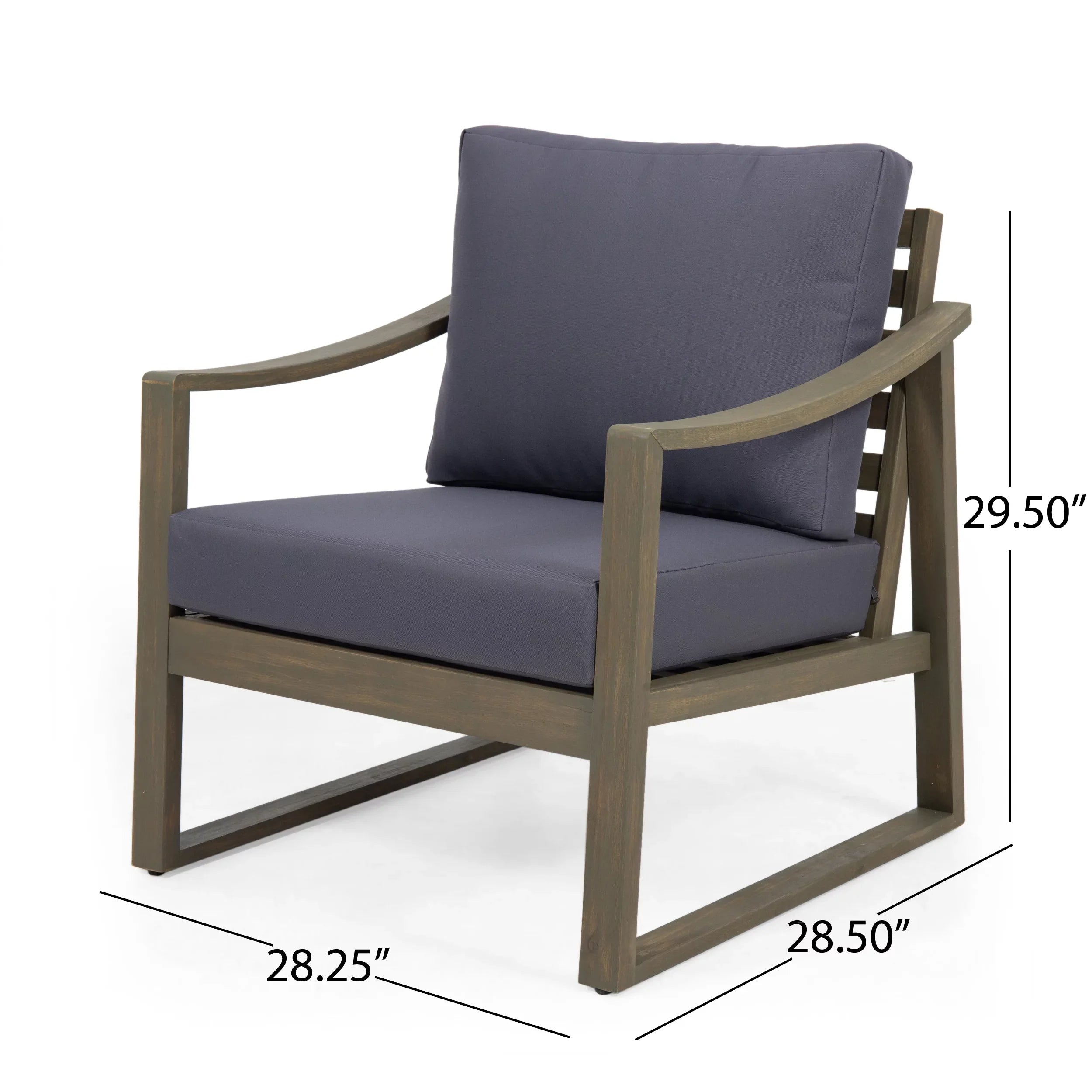 Dark Studio GDF Cushions, Acacia 4 Gray Wood Set Johnlucas and Seater with Gray Outdoor Chat