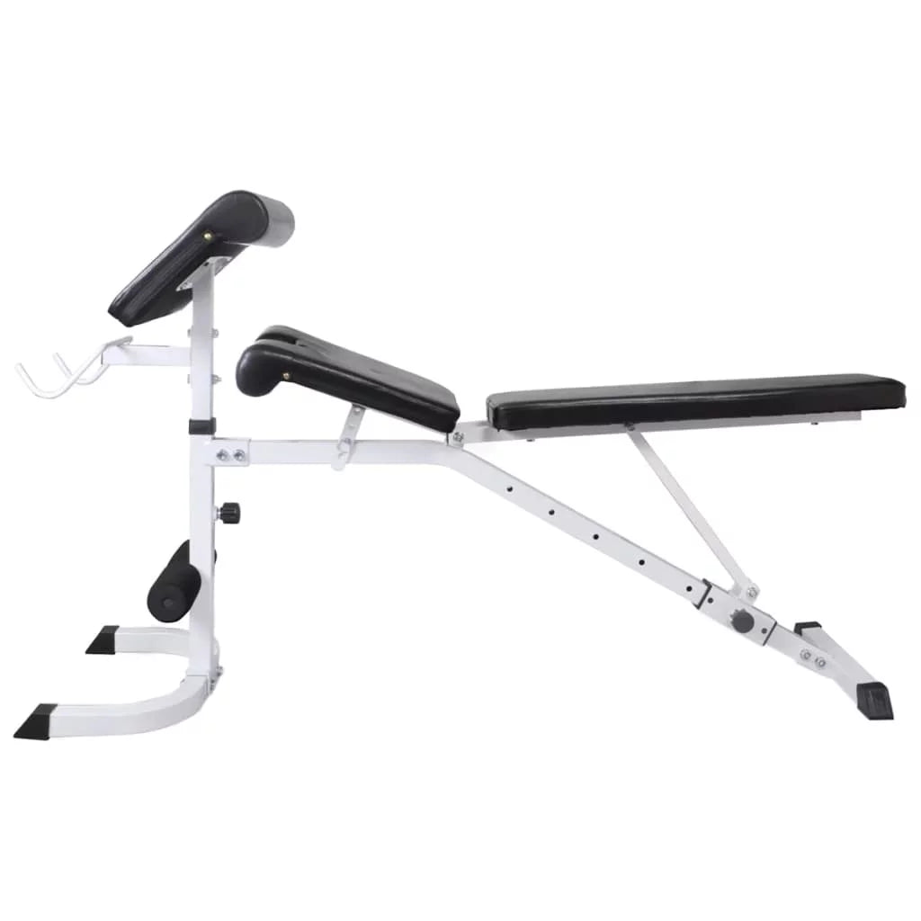vidaXL 264.6 Weight and Set Barbell Rack; Bench Dumbbell Workout lb with