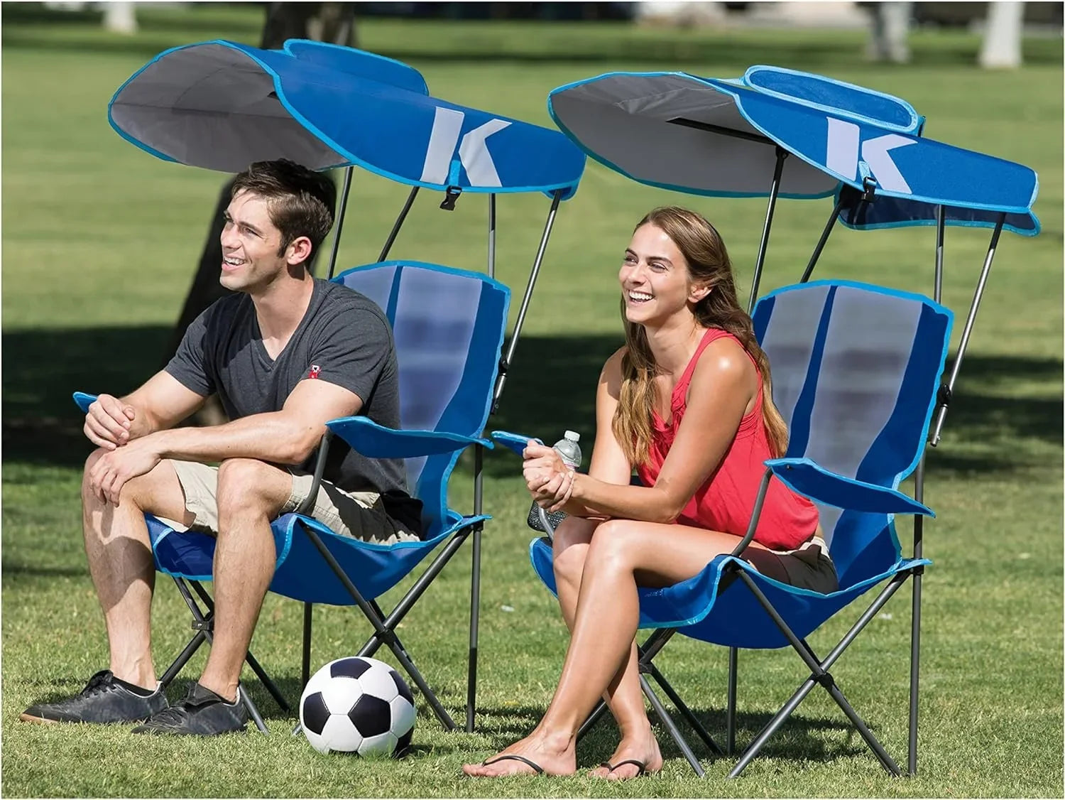 and Foldable Tailgates, for Canopy Chair Original Outdoor Grey/Blue Camping, Kelsyus Events,