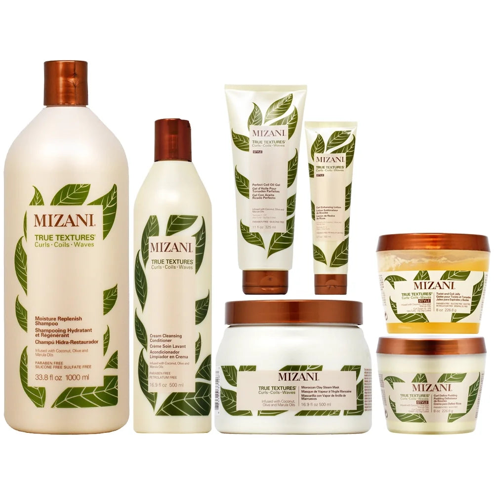 Set Oil Mask + True 16.9 7 Oz 11oz Pudding + In Coil + (Shampoo + Oz Pieces 5oz Mizani + Jelly 8oz) 33.8 Oz - Conditioner All 16.9 Hair Textures Lotion 8oz + Gel One