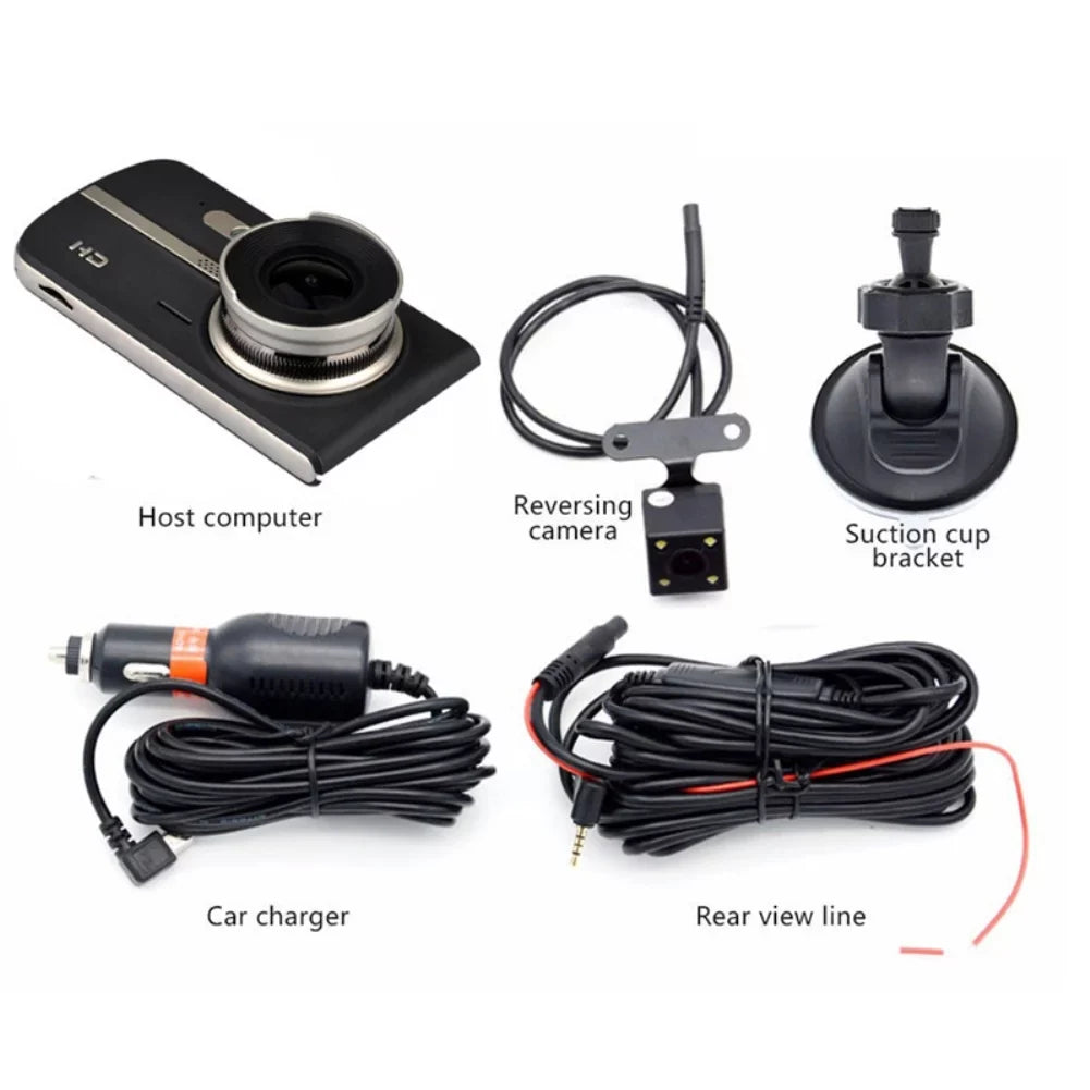 recorder driving CAR 4 HD inch vision lens car DVR night CAMERA dual