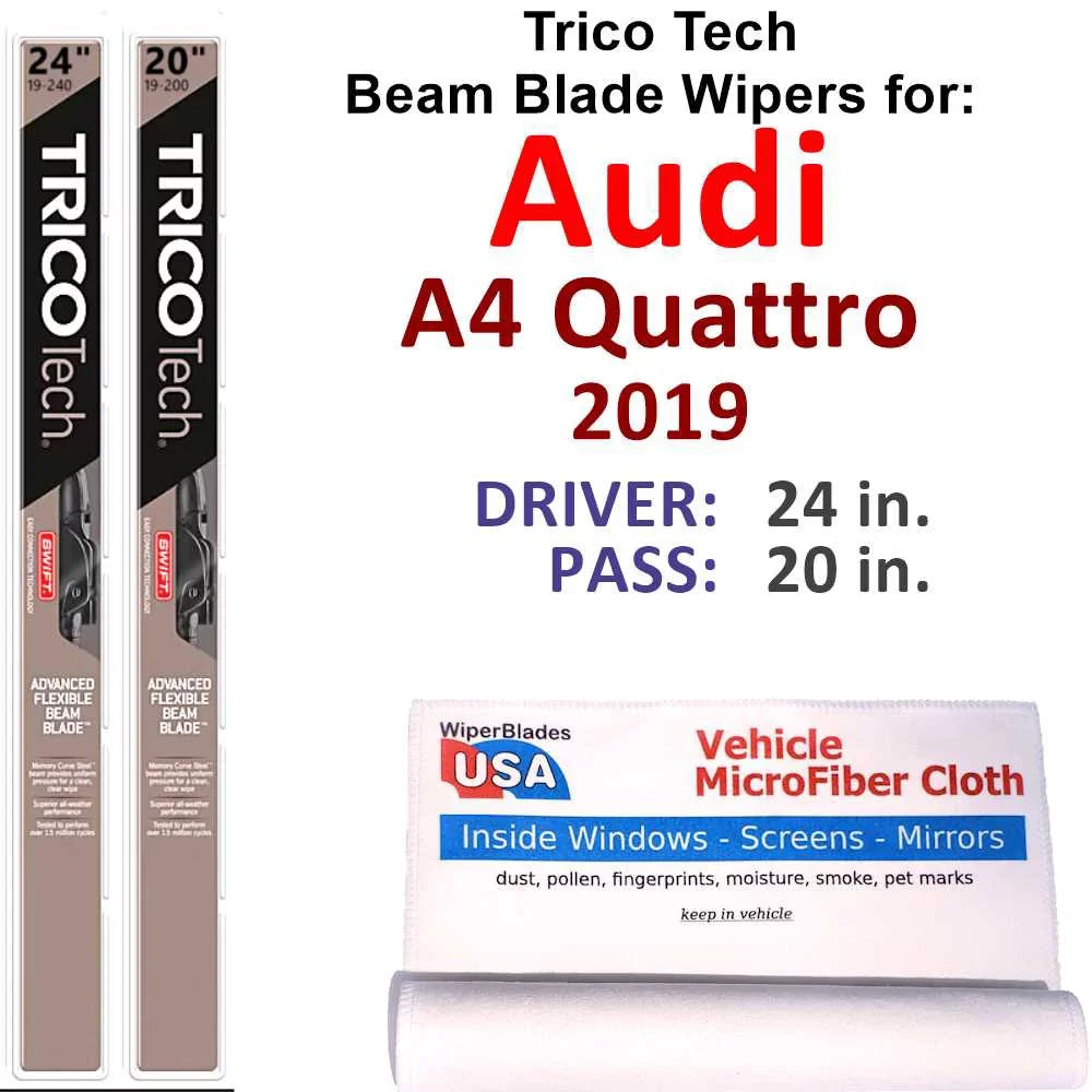 of Blade Beam 2019 Wipers (Set A4 Audi Quattro 2)