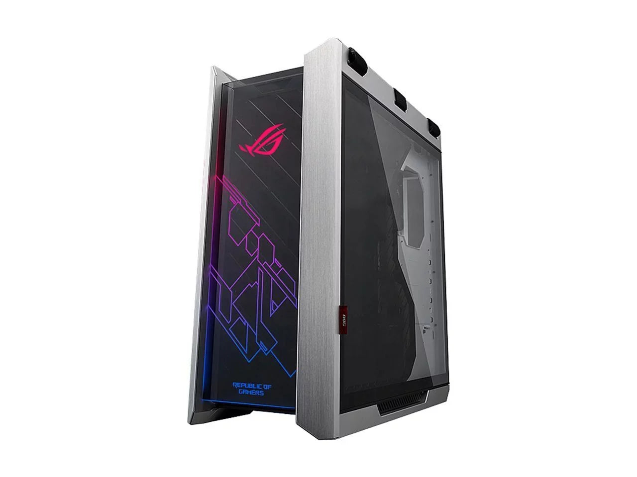 for Aluminum Strix RGB Computer Braces, Motherboards and 420mm GPU Glass, GX601 Radiator Sync Helios ROG Mid-Tower EATX Case ATX/ Support ASUS with Aura Frame, Tempered Edition White