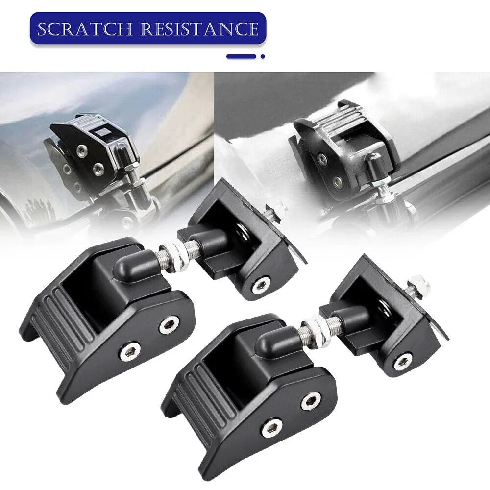 Catch Vehicle Black of Front Increased 2 Set - 07-18 Latch Jeep Jahy2Tech Wrangler Protection for JK Lock Hood