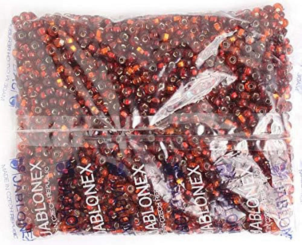 Bead Making Lined 2/0 Red Silver Bead Jewelry Mix 500g Czech John Crafts, for Pony Beads