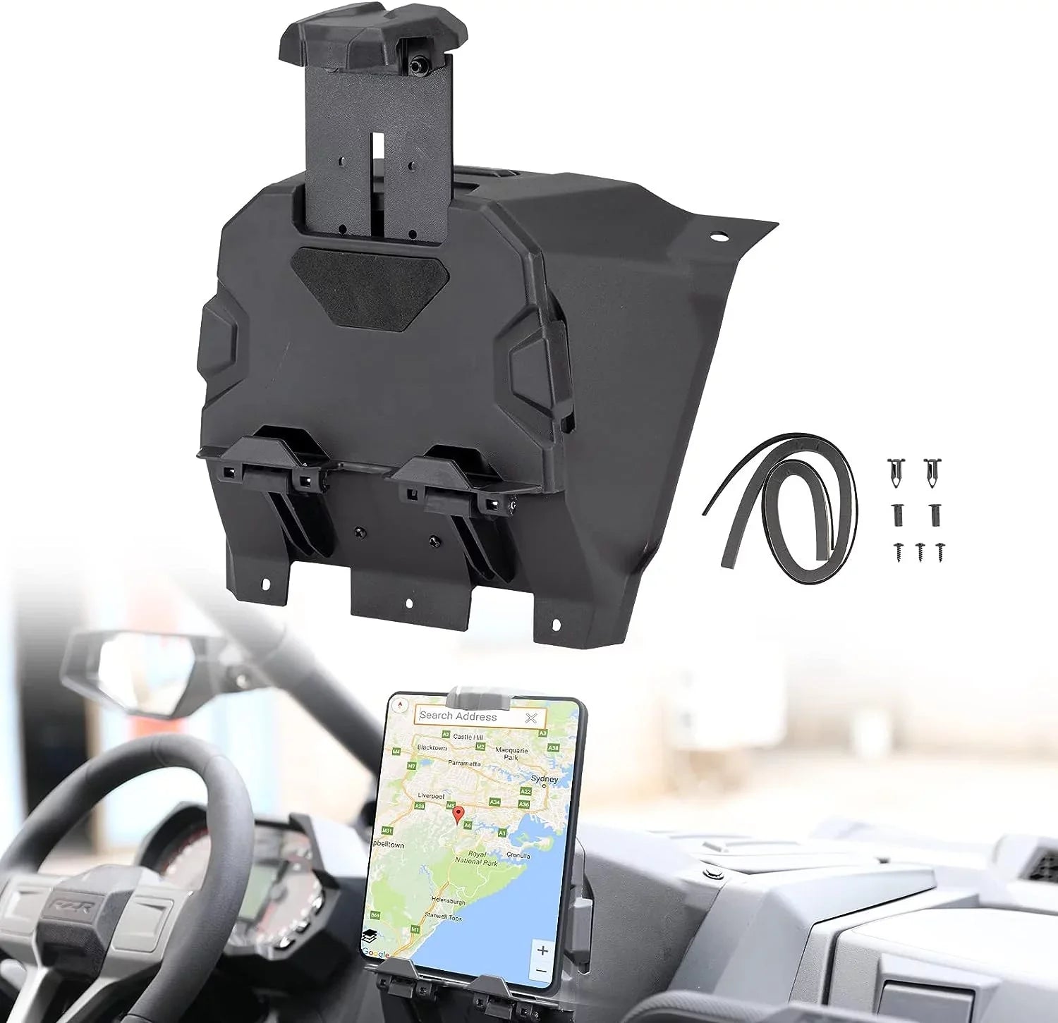 Storage Polaris Box PRO Holder UTV Tablet Electric RZR A XP Organizer for PRO with & Device