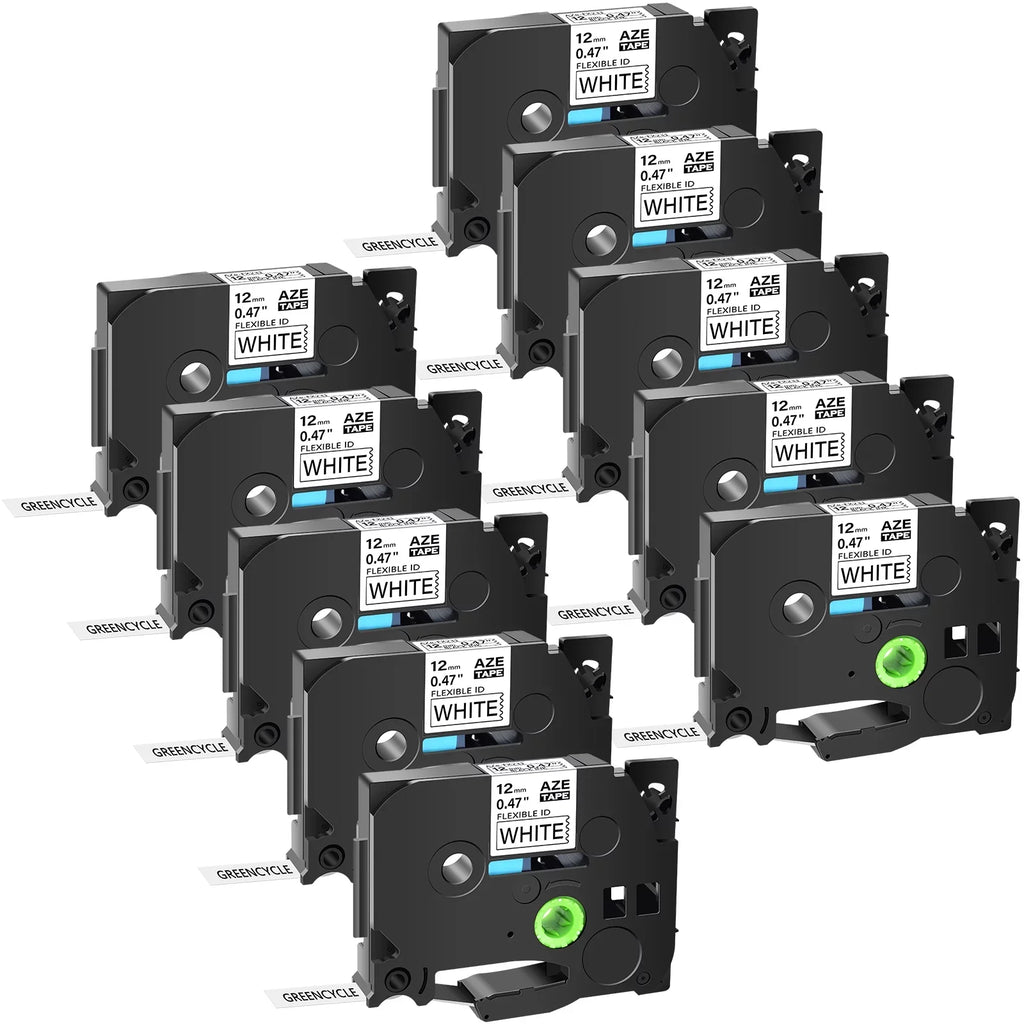 TZ-231 TZe-231 for 8m Wire use White H110 TZe-FX231 10PK Maker TZ PT-D210 H100 Compatible ID Flexible TZ-FX231 TZe D600 Cable GREENCYCLE Tape P-touch Label D400 Black 12mm Label on in Brother