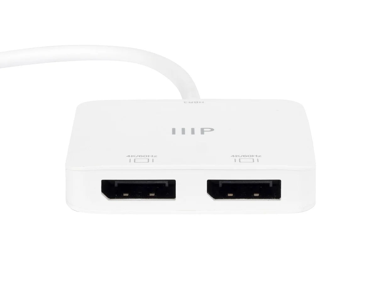 with 4K Thunderbolt to (Dual Compatible Monoprice MacOS and 4K@60Hz) Windows Adapter DisplayPort Devices with Dual USB-C 3