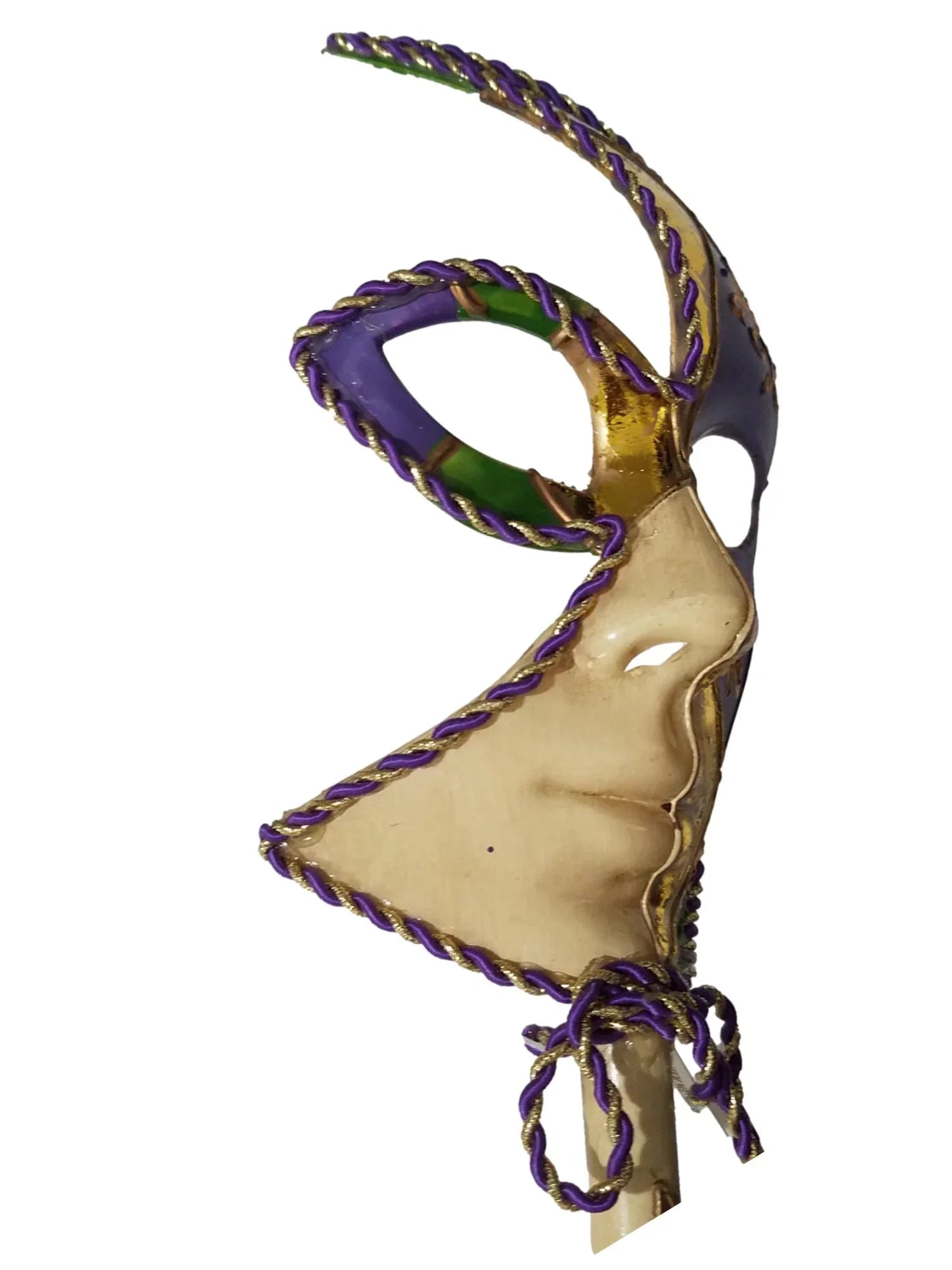 Stick Lis Green New Fleur De Venetian Orleans Ladies Mask Gold Purple