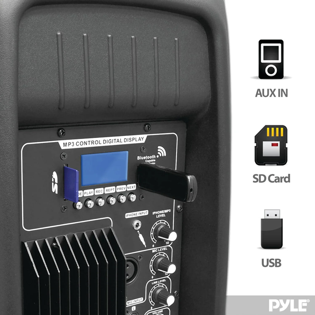 Portable 600W System Bluetooth? Pro Speaker Pyle PPHP1537UB RMS