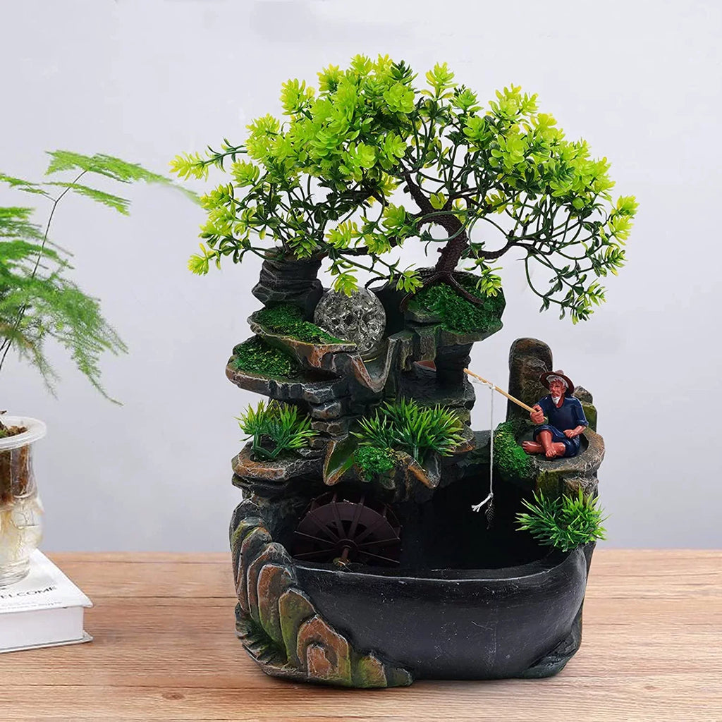 Rockery Zen Decor Miumaeov Fountain Desktop Fengshui Ornament Waterfall