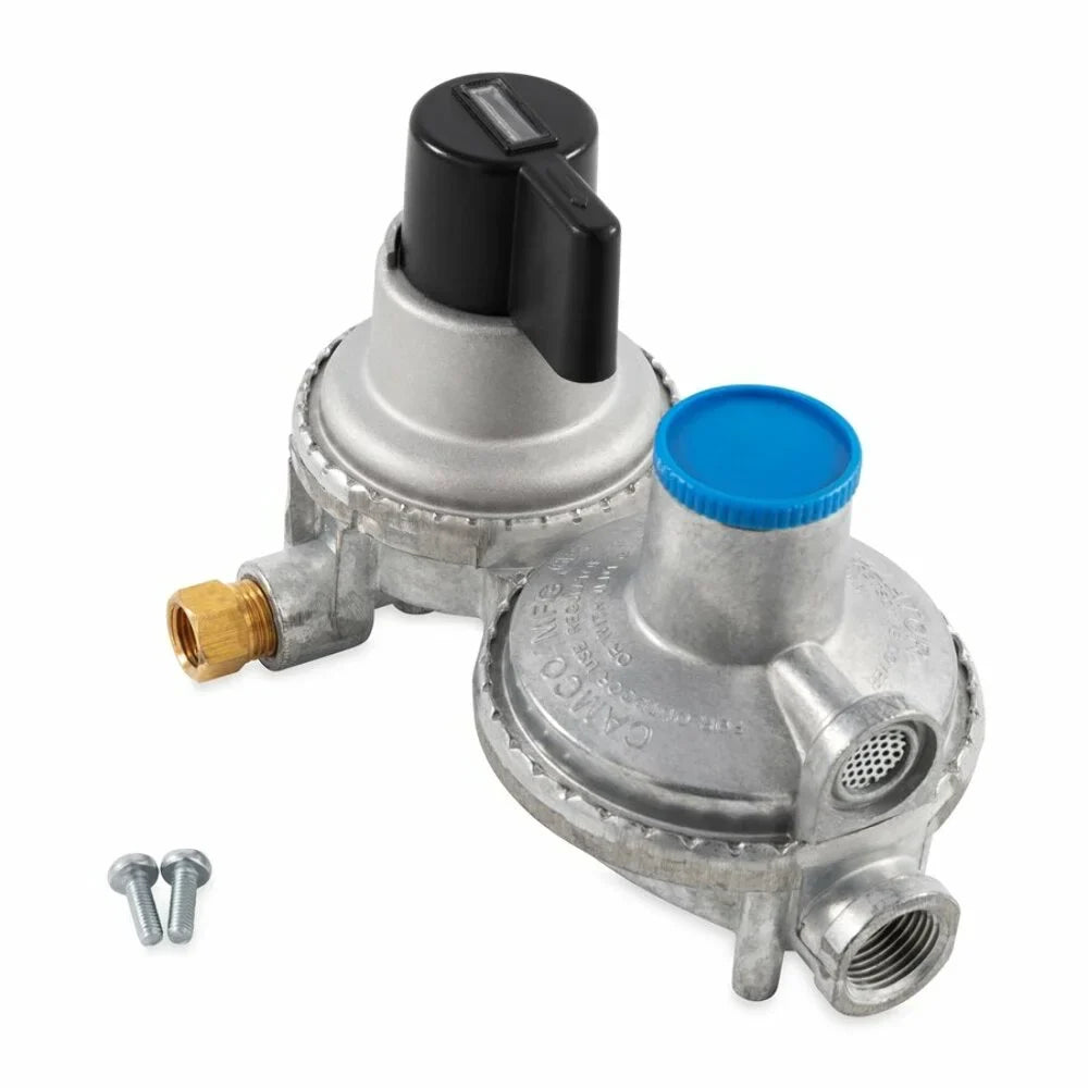 Propane Tank Dual Double-Stage With RVs Camco (59005) Tanks Change Regulator- From Constant Full Auto Empty Auto-Changeover For with Gas a Pressure Hookups, to Propane Maintains