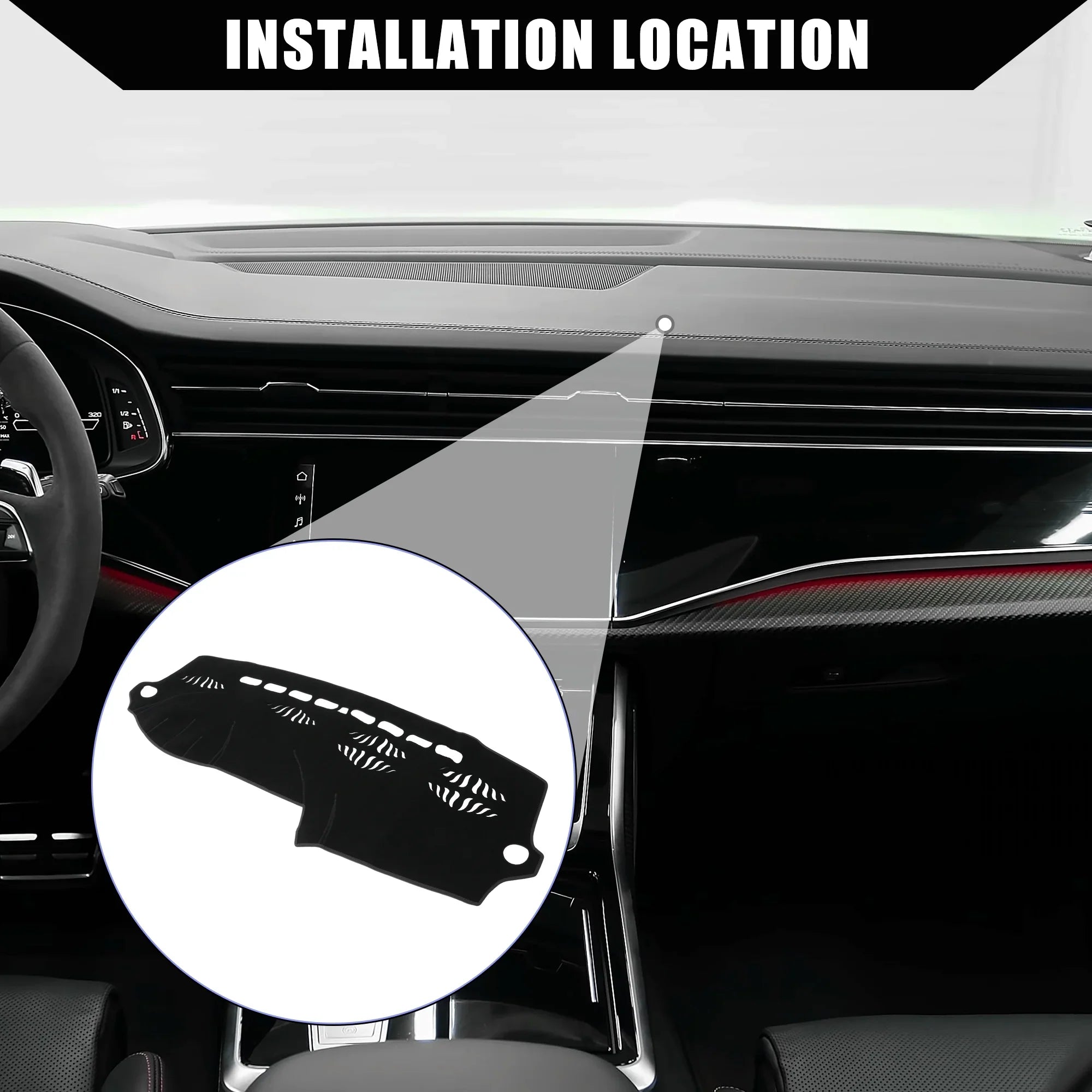 Cover 2007-2015 Console Polyester Audi Unique for Pcs Dash Cover Center Black Dashboard Q7 Bargains Non-Slip 1