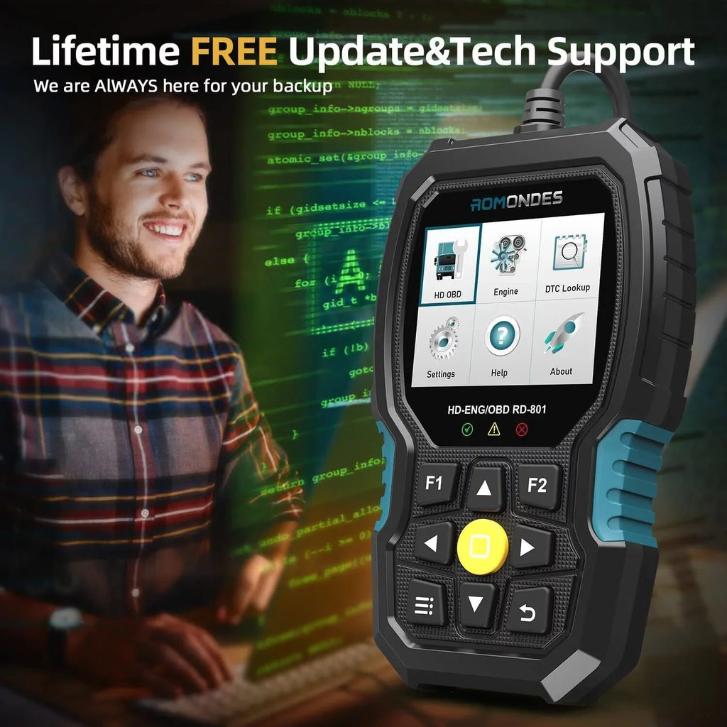 Scanner Reader Diagnostic Tool RD801 OBD2 Scanner Code Truck Duty Truck Heavy Romondes Diesel
