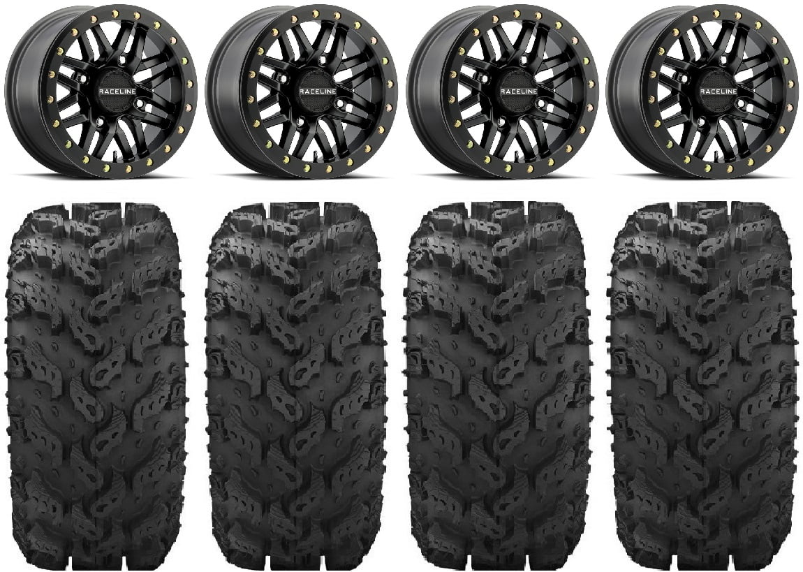 Mule 14" Kawasaki Wheels Tires Ryno Pro Bdlk FXT Bk Raceline 30" Reptile