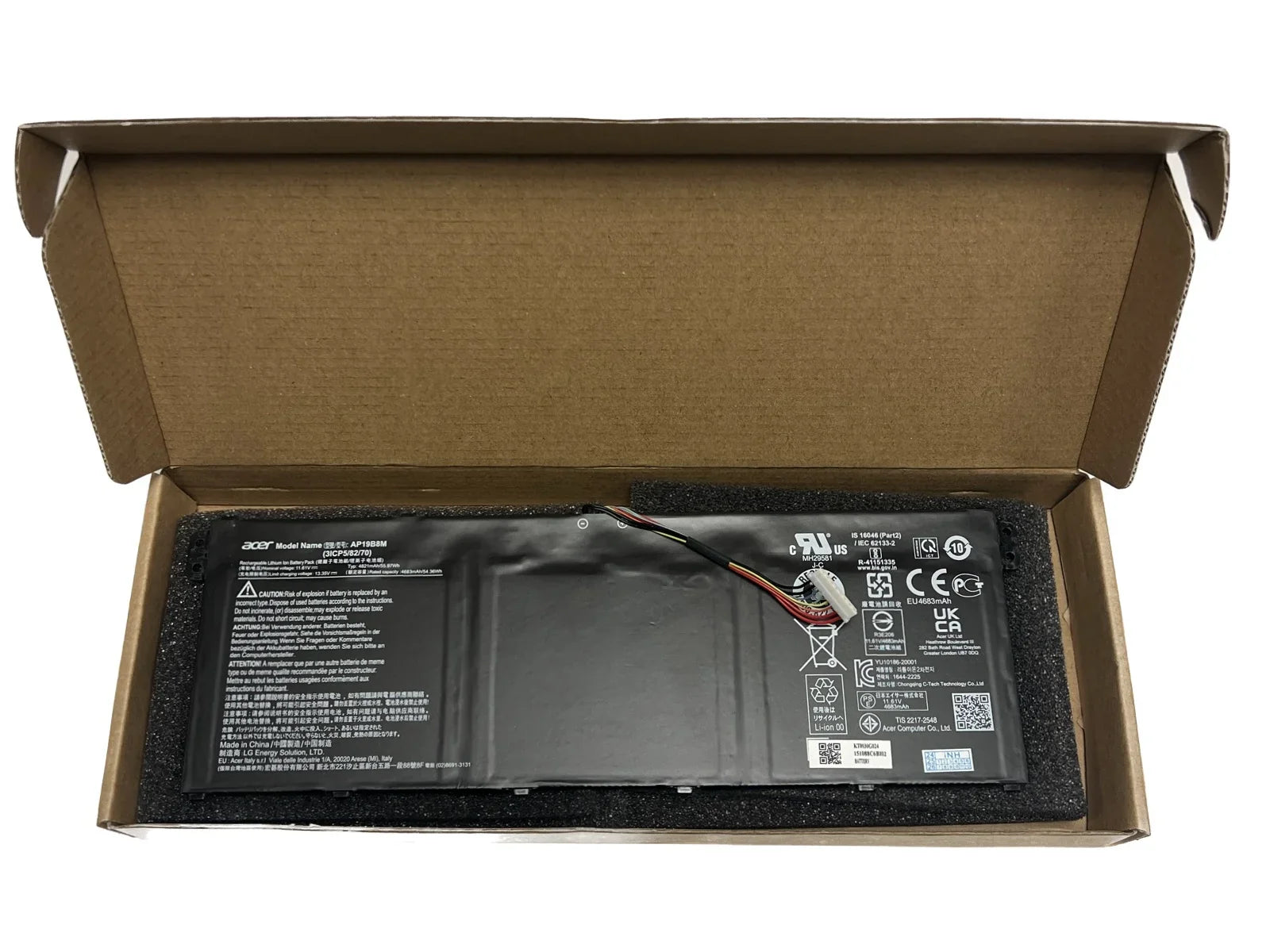 Acer Genuine AP714-51GT for 513 AP19B8M TMP416-51 AV15-52 Aspire Design Spin Book CP514-1H 514 P6 RS 55.97Wh TravelMate SF314-59 Porsche Vero CP513-1H 3 Chromebook Swift TMP614-52 P4 Battery TMP414-51