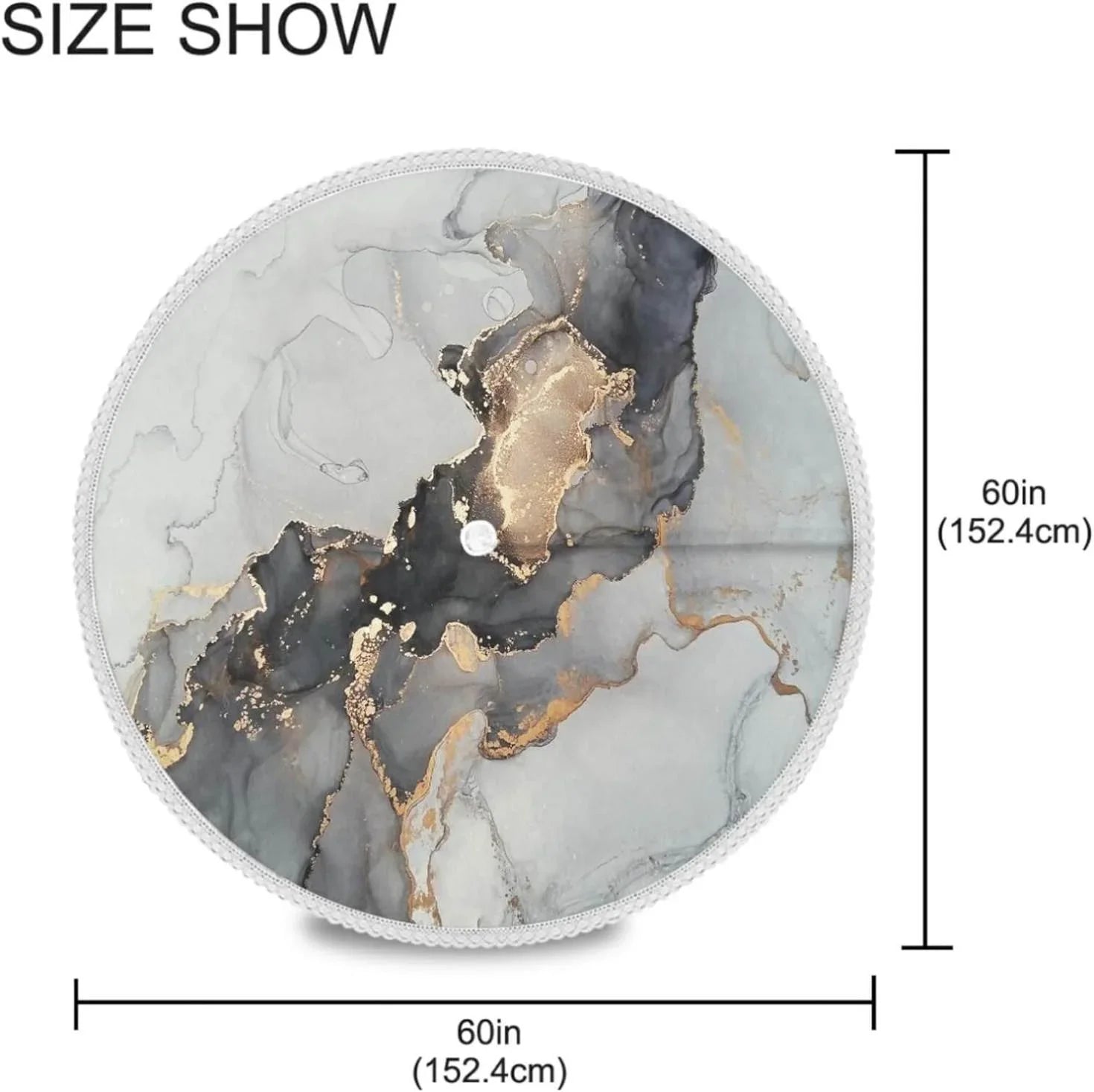 Fluid for with Outdoor Abstract Umbrella Patio Backyard Covers Cloths 60In,Waterproof Art Table Natural Hyjoy Luxury Round Hole Zipper,Party /BBQ/Picnic Table and Round Painting Tablecloth