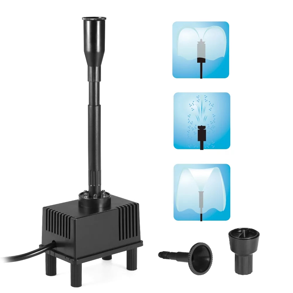 Fish Fountain Light Garden for Submersible Pond 600L/H Water Pump Bird Aquarium LED Lixada AC 10W Bath