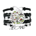 Knitting Accessory Wristband Spring Leather Rope Love House USA White Twisted Bracelet Graffiti Liberty