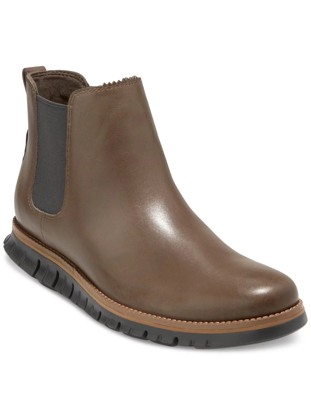 Mens COLE Brown Zerogrand Round M 7 Waterproof HAAN Comfort Chelsea Wedge Toe