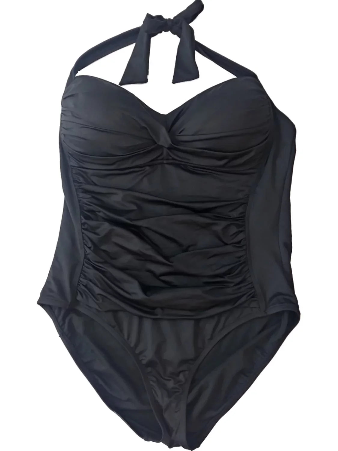 Suit Top White Piece Halter Claiborne Womens Liz Swimming One Black