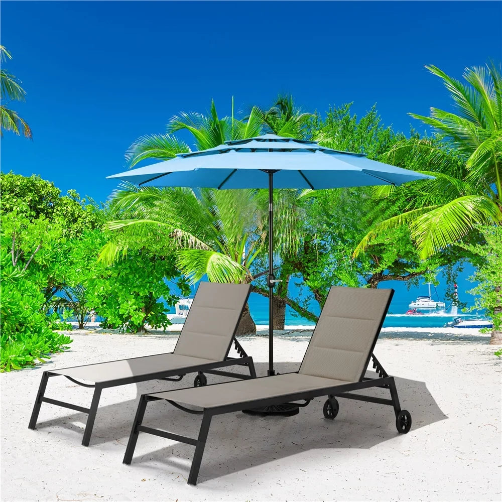 Sky Sturdy 18'' 10ft Outdoor Yaheetech lb Umbrella 8 Patio Stand, with Blue Base Ribs+ 26.5
