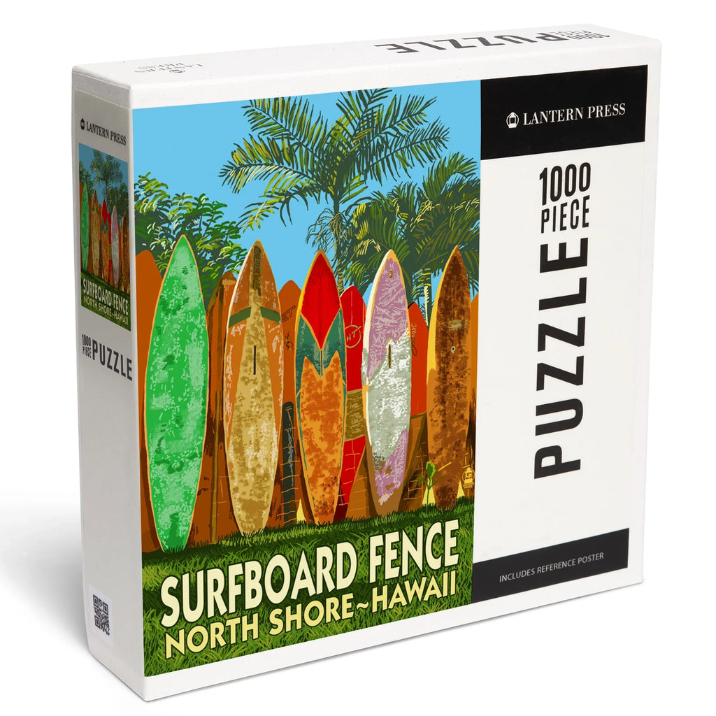 North 1000 Piece Hawaii, Press Surfboard Shore, Fence Lantern Puzzle, Jigsaw
