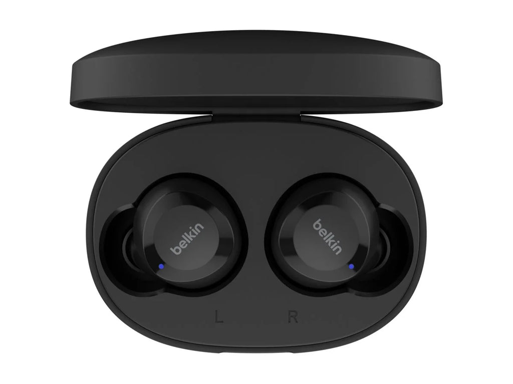 Bolt, Sweat IPX5 USB-C, to Wireless Water and Hours Wireless Resistant, Black Life Up Battery Belkin 28 Charging, - Earbuds, of True SOUNDFORM