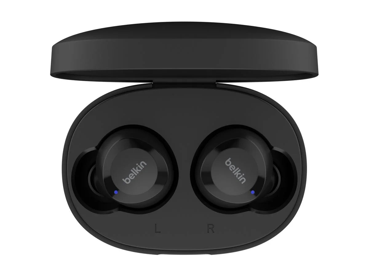 Bolt, Sweat IPX5 USB-C, to Wireless Water and Hours Wireless Resistant, Black Life Up Battery Belkin 28 Charging, - Earbuds, of True SOUNDFORM