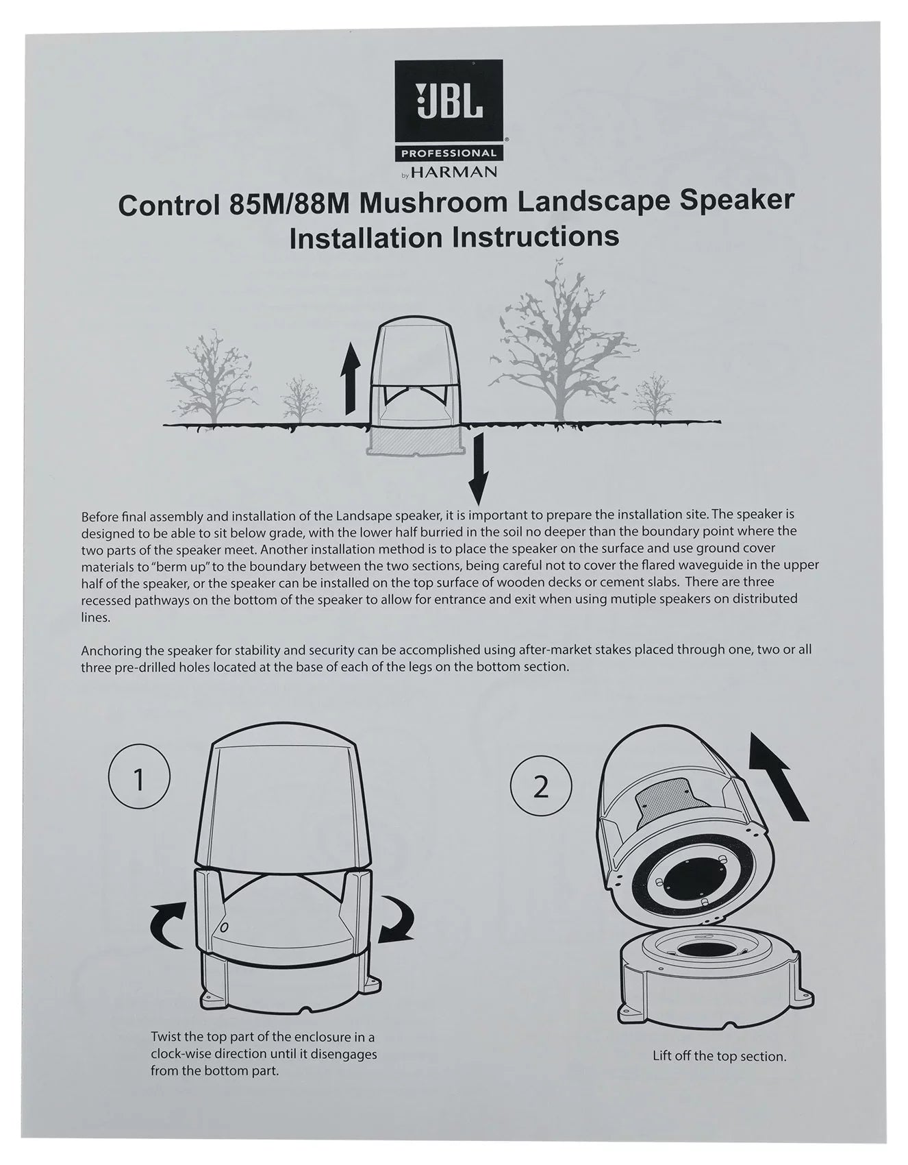 Amplifier Commercial (5) + Outdoor Speakers JBL 70v 88M CONTROL 8" Landscape