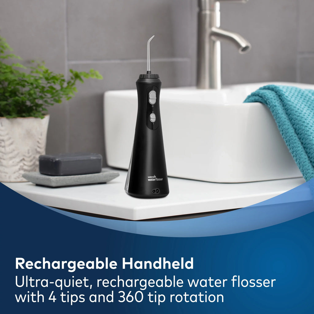 Cordless Oral Flosser Portable Irrigator, Waterpik Water Plus Black