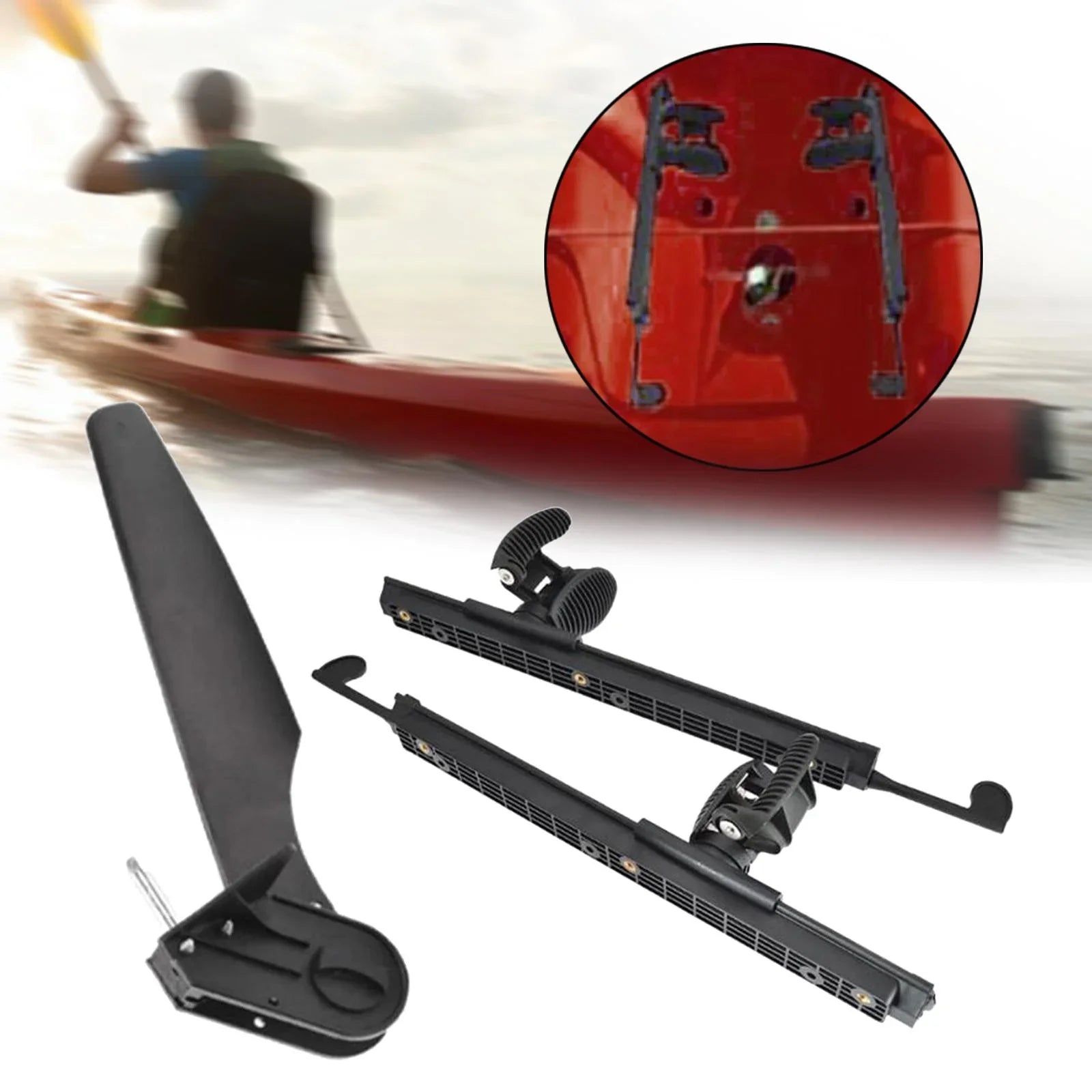 Kayak Fishing Pegs Brace Boat Pedals with Canoeing for Foot Boat Watercraft Marine Tail Accessories kesoto Rudder Kayak Foot Rudder