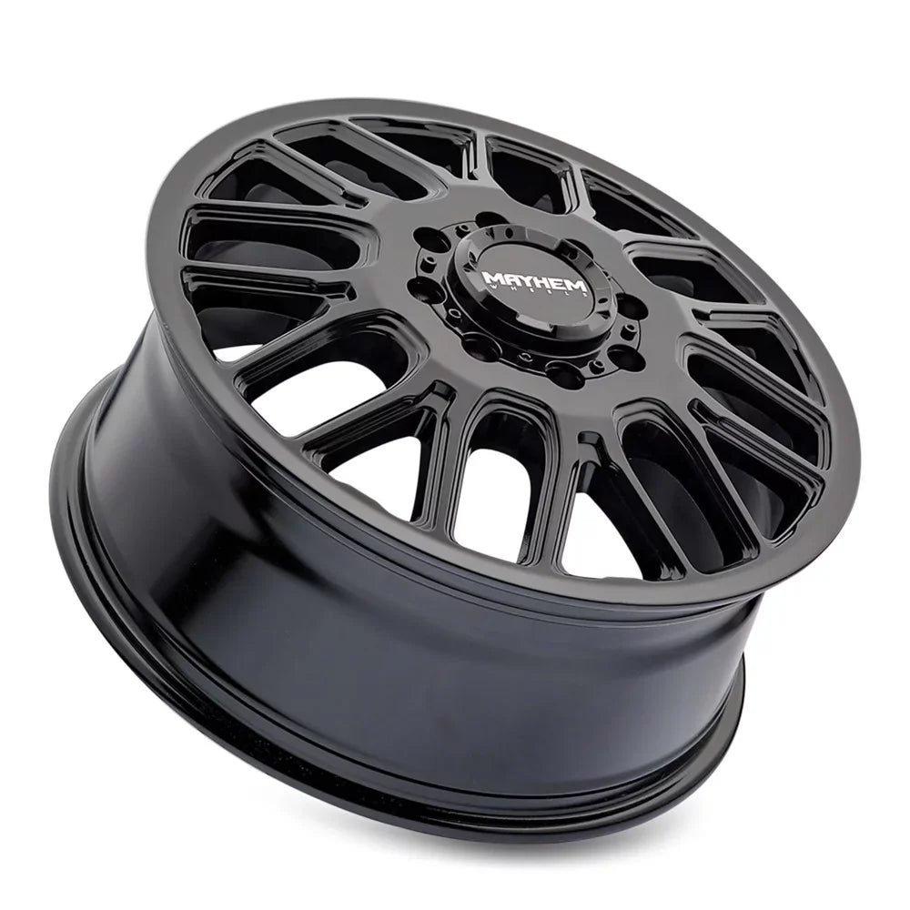 DUALLY Gloss 8x6.5 Wheel Mayhem Cogent Black FRONT 20x8.25 (115mm)
