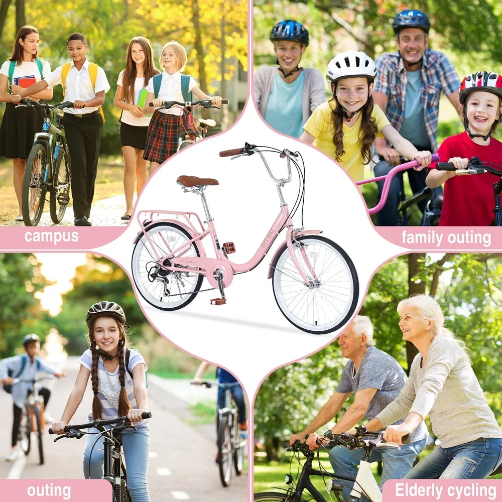 for Girls Inch Alloy jx 8+Years, Yone Bike Kids 22 Aluminium Shifter je Frame,7-speed and Ages derailleur,Pink Bicycle