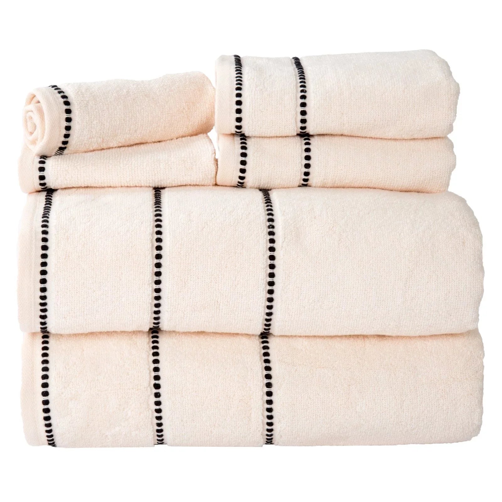 Twist Dry Bone Zero 6 Towel Quick Luxury Trademark Set, Set- Black Piece - Soft Cotton & & Global
