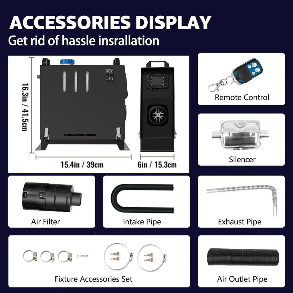 RV Control LCD Car Bus, One Trailer, All in Caravans Fast Air Heater Display, Motorhomes, and JSTUOKE for Diesel Boat, 5-8KW Heating, Truck,