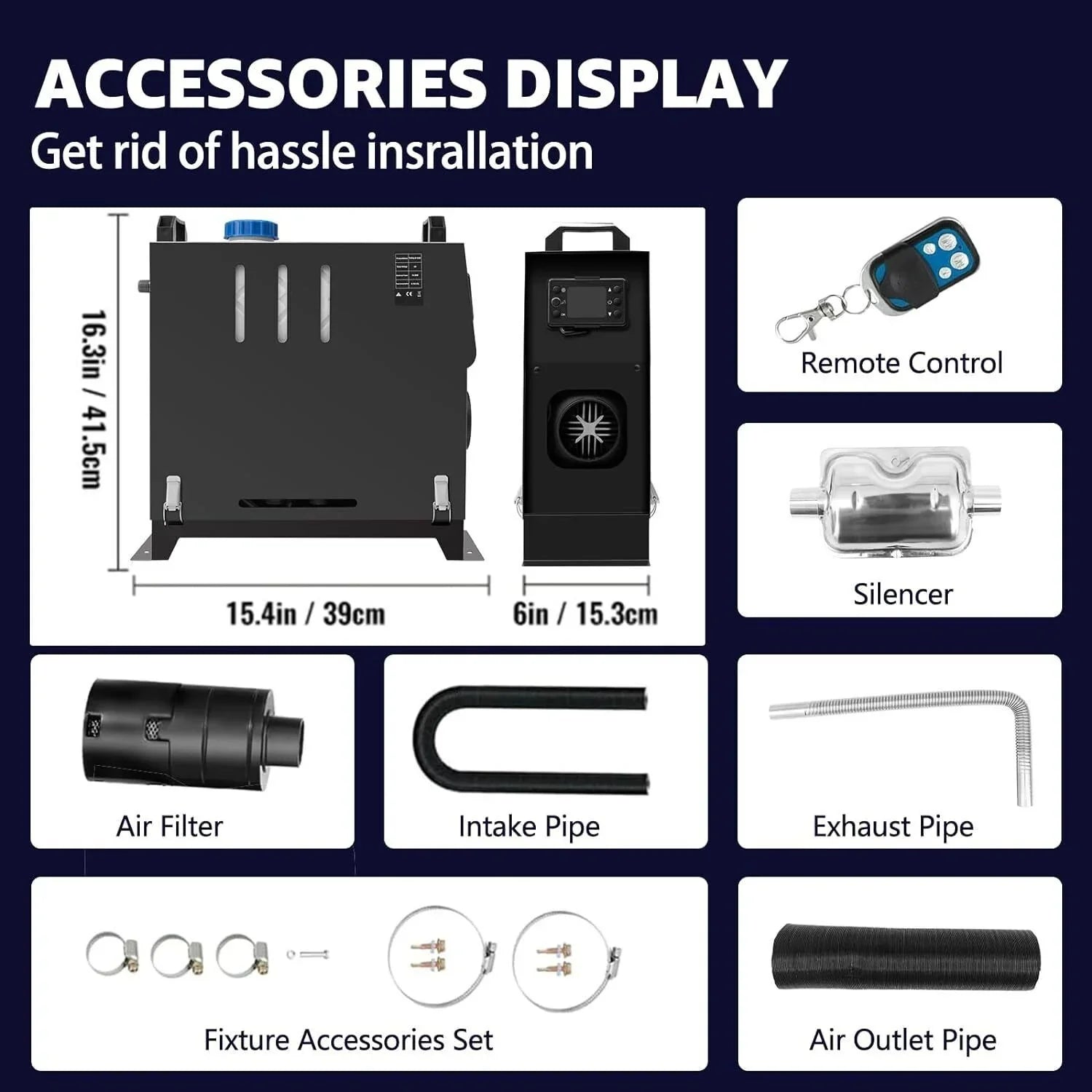 RV Control LCD Car Bus, One Trailer, All in Caravans Fast Air Heater Display, Motorhomes, and JSTUOKE for Diesel Boat, 5-8KW Heating, Truck,
