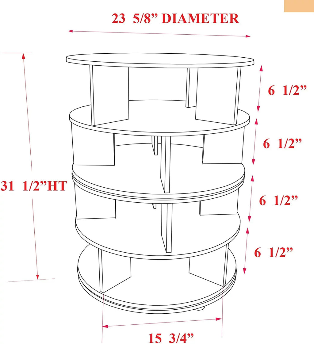 Shoe Susan Organizer 4-Tier Lazy Revolving Storage Rack (Chocolate)