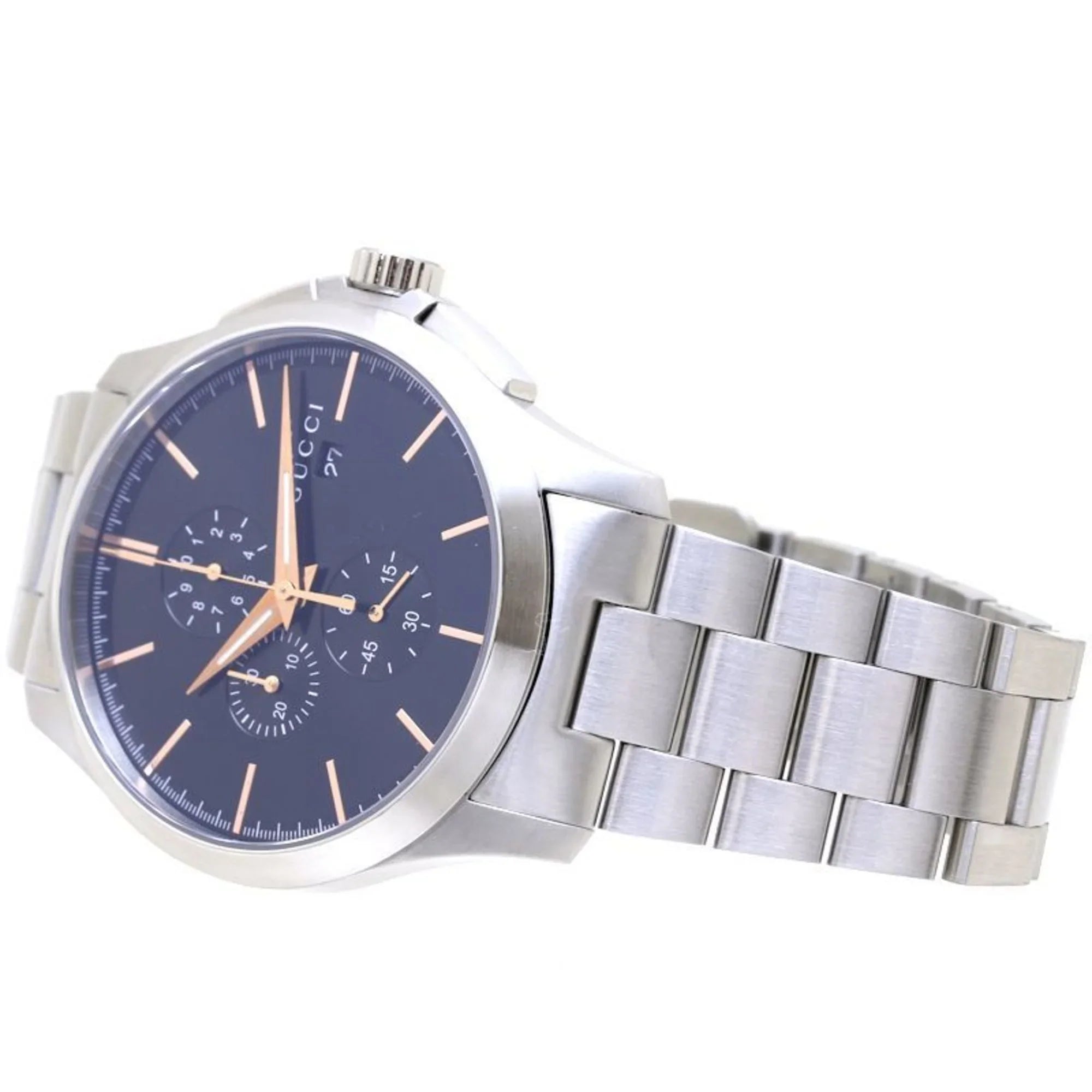 126.2 39276 New) Stainless Chronograph Timeless Pre-Owned GUCCI Steel YA126272 G Men's (Like